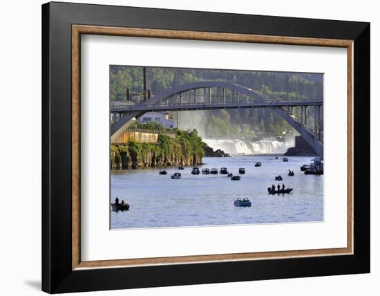 USA, Oregon, Portland. Salmon fishing on Willamette River.-Jaynes Gallery-Framed Photographic Print