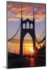 USA, Oregon, Portland. St. Johns Bridge at sunrise.-Jaynes Gallery-Mounted Photographic Print