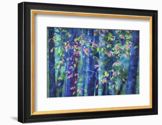 USA, Oregon, Rogue River National Forest. Abstract of Pacific dogwood leaves in autumn.-Jaynes Gallery-Framed Photographic Print