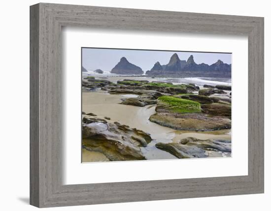 USA, Oregon, Seal Rock State Park. Rocky Beach at Low Tide-Jean Carter-Framed Photographic Print