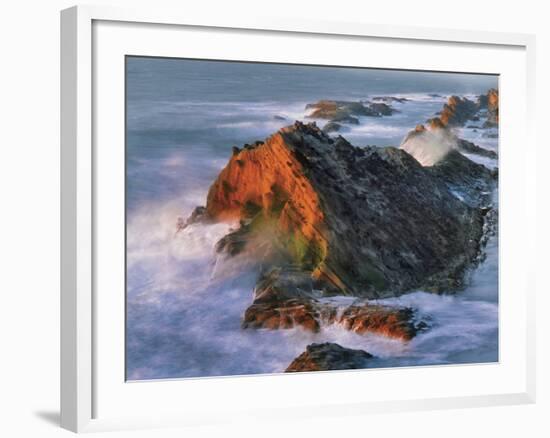 USA, Oregon, Shore Acres State Park. Sunset Light on Ocean Shore Cliffs-Jaynes Gallery-Framed Photographic Print