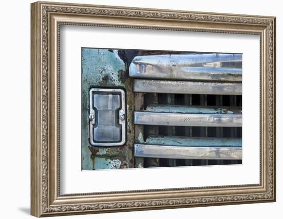 USA, Palouse, Washington State. Close-up of the front of an antique truck in the Palouse.-Deborah Winchester-Framed Photographic Print