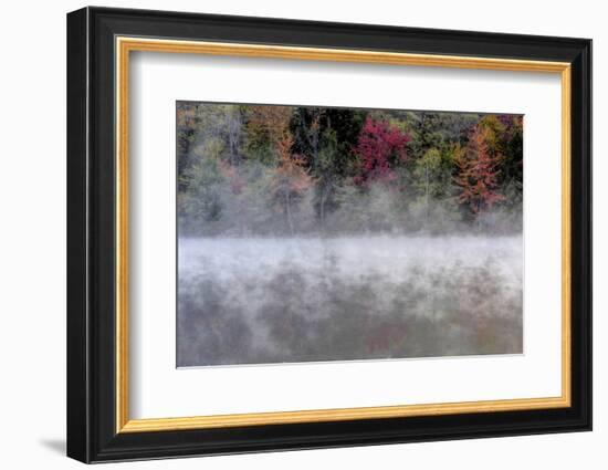 USA, Pennsylvania, Benton. Fog over Pond-Jay O'brien-Framed Photographic Print