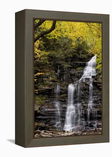 USA, Pennsylvania, Benton. Waterfall in Ricketts Glen State Park-Jay O'brien-Framed Premier Image Canvas