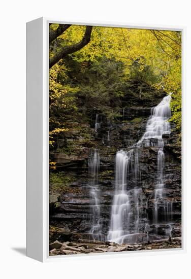 USA, Pennsylvania, Benton. Waterfall in Ricketts Glen State Park-Jay O'brien-Framed Premier Image Canvas