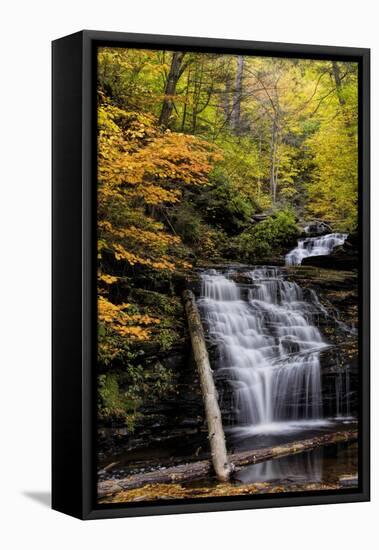 USA, Pennsylvania, Benton. Waterfall in Ricketts Glen State Park-Jay O'brien-Framed Premier Image Canvas