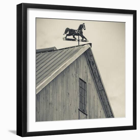 USA, Pennsylvania, Dutch Country, Amish Barn and Weathervane-Walter Bibikow-Framed Premium Photographic Print