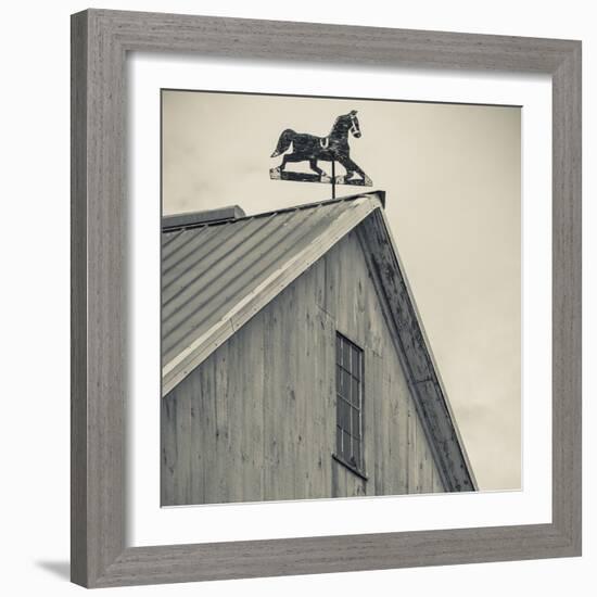 USA, Pennsylvania, Dutch Country, Amish Barn and Weathervane-Walter Bibikow-Framed Photographic Print