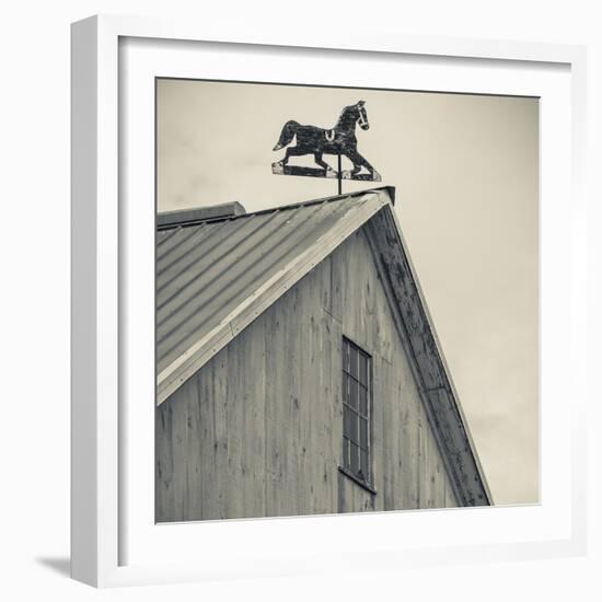 USA, Pennsylvania, Dutch Country, Amish Barn and Weathervane-Walter Bibikow-Framed Photographic Print