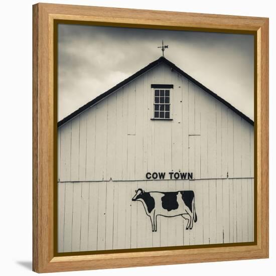 USA, Pennsylvania, Dutch Country, Smoketown, Barn with Cow Art-Walter Bibikow-Framed Premier Image Canvas