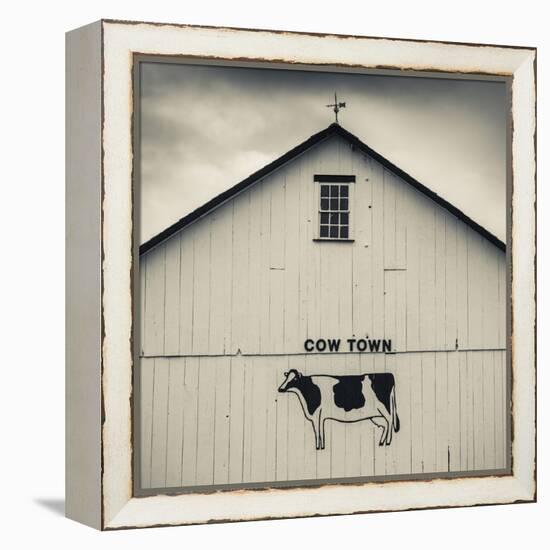 USA, Pennsylvania, Dutch Country, Smoketown, Barn with Cow Art-Walter Bibikow-Framed Premier Image Canvas