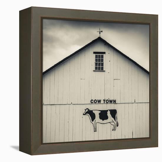 USA, Pennsylvania, Dutch Country, Smoketown, Barn with Cow Art-Walter Bibikow-Framed Premier Image Canvas