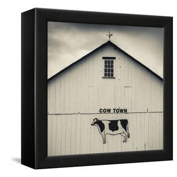 USA, Pennsylvania, Dutch Country, Smoketown, Barn with Cow Art-Walter Bibikow-Framed Premier Image Canvas