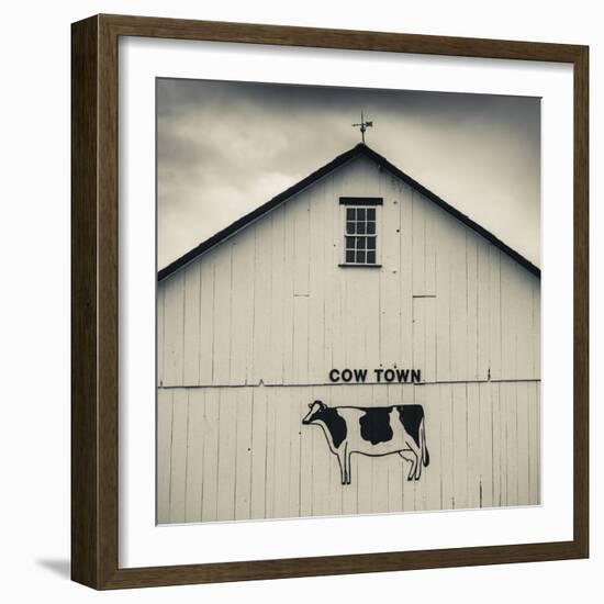 USA, Pennsylvania, Dutch Country, Smoketown, Barn with Cow Art-Walter Bibikow-Framed Photographic Print