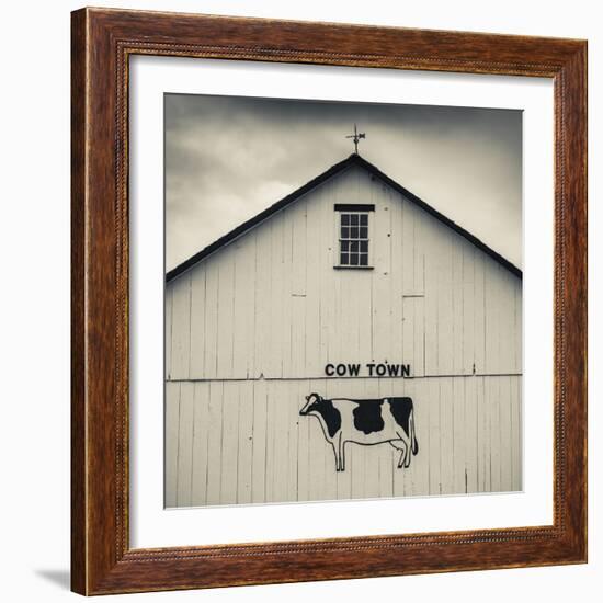 USA, Pennsylvania, Dutch Country, Smoketown, Barn with Cow Art-Walter Bibikow-Framed Photographic Print