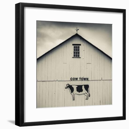 USA, Pennsylvania, Dutch Country, Smoketown, Barn with Cow Art-Walter Bibikow-Framed Photographic Print