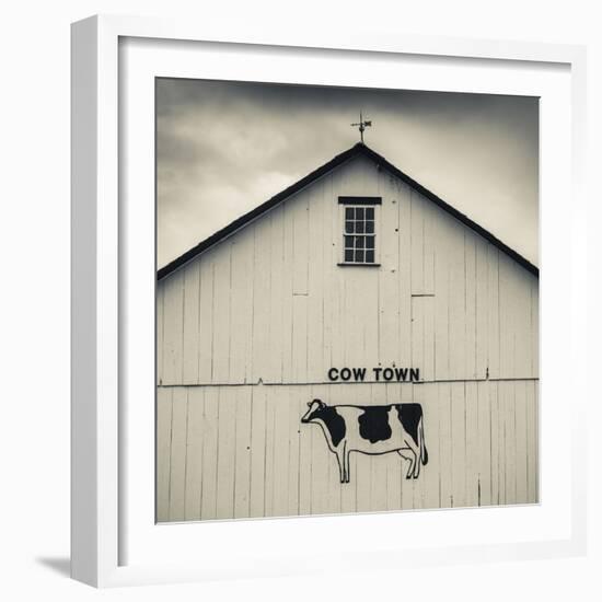 USA, Pennsylvania, Dutch Country, Smoketown, Barn with Cow Art-Walter Bibikow-Framed Photographic Print