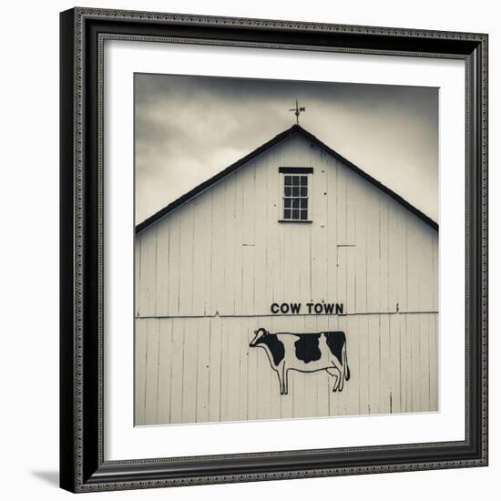 USA, Pennsylvania, Dutch Country, Smoketown, Barn with Cow Art-Walter Bibikow-Framed Photographic Print