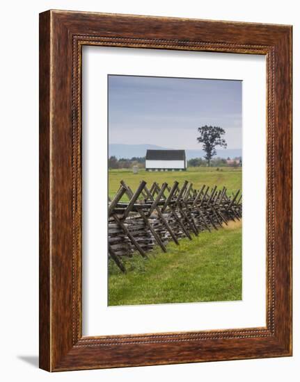 USA, Pennsylvania, Gettysburg, Battle of Gettysburg, Battlefield Fence-Walter Bibikow-Framed Photographic Print