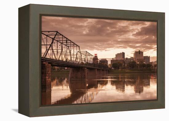 USA, Pennsylvania, Harrisburg, City Skyline from the Susquehanna River-Walter Bibikow-Framed Premier Image Canvas