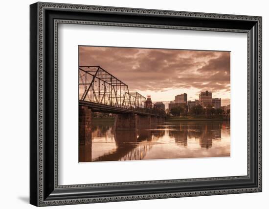 USA, Pennsylvania, Harrisburg, City Skyline from the Susquehanna River-Walter Bibikow-Framed Photographic Print