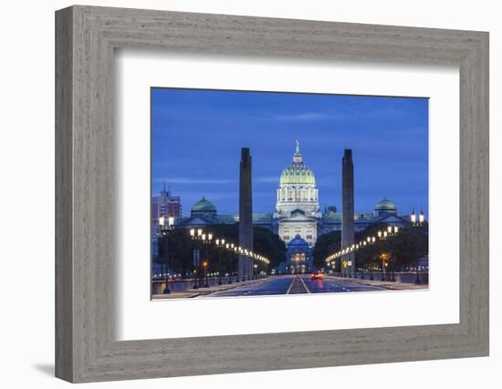 USA, Pennsylvania, Harrisburg, Pennsylvania State Capitol, Exterior, Dawn-Walter Bibikow-Framed Photographic Print