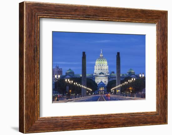 USA, Pennsylvania, Harrisburg, Pennsylvania State Capitol, Exterior, Dawn-Walter Bibikow-Framed Photographic Print