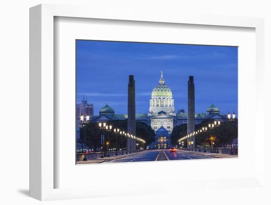 USA, Pennsylvania, Harrisburg, Pennsylvania State Capitol, Exterior, Dawn-Walter Bibikow-Framed Photographic Print