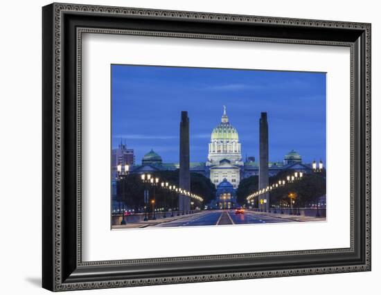 USA, Pennsylvania, Harrisburg, Pennsylvania State Capitol, Exterior, Dawn-Walter Bibikow-Framed Photographic Print