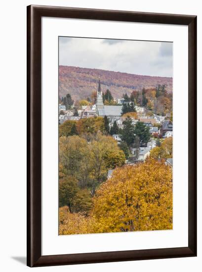 USA, Pennsylvania, Jim Thorpe, elevated town view-Walter Bibikow-Framed Photographic Print