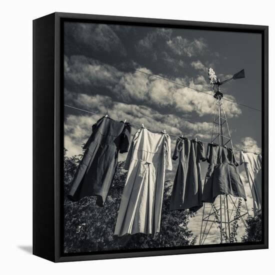 USA, Pennsylvania, Lancaster, Amish Farm and House Museum, Laundry-Walter Bibikow-Framed Premier Image Canvas