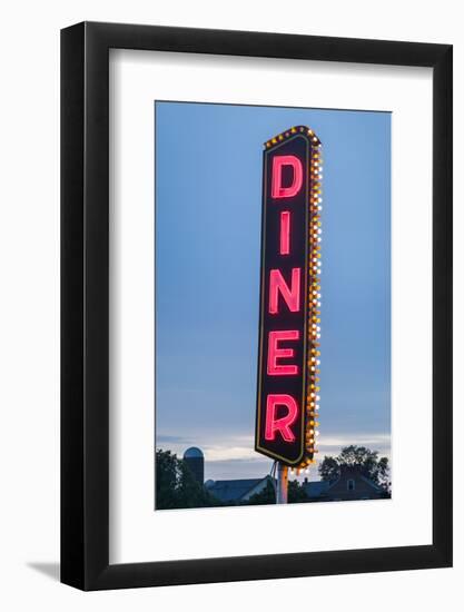 USA, Pennsylvania, Lancaster. diner sign-Walter Bibikow-Framed Photographic Print