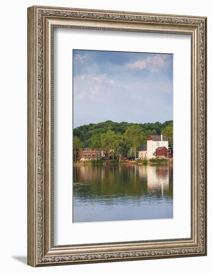 USA, Pennsylvania, New Hope. town view from the Delaware River-Walter Bibikow-Framed Photographic Print