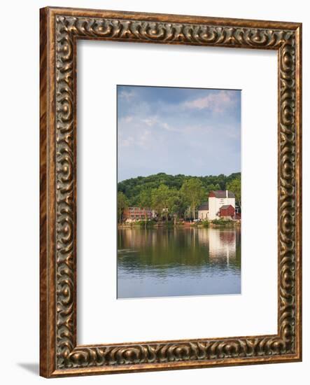 USA, Pennsylvania, New Hope. town view from the Delaware River-Walter Bibikow-Framed Photographic Print