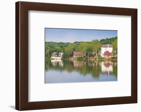 USA, Pennsylvania, New Hope. town view from the Delaware River-Walter Bibikow-Framed Photographic Print