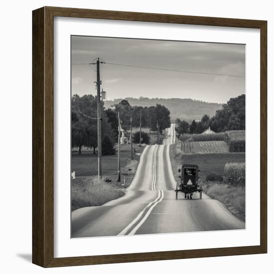 USA, Pennsylvania, Pennsylvania Dutch Country, Paradise, Amish Horse and Buggy on Paradise Lane-Walter Bibikow-Framed Photographic Print