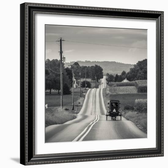 USA, Pennsylvania, Pennsylvania Dutch Country, Paradise, Amish Horse and Buggy on Paradise Lane-Walter Bibikow-Framed Photographic Print