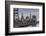 USA, Rhode Island, Providence, city skyline from the Providence River at dawn-Walter Bibikow-Framed Photographic Print