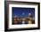 USA, Rhode Island, Providence, city skyline from the Providence River at dusk-Walter Bibikow-Framed Photographic Print