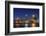 USA, Rhode Island, Providence, city skyline from the Providence River at dusk-Walter Bibikow-Framed Photographic Print