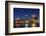 USA, Rhode Island, Providence, city skyline from the Providence River at dusk-Walter Bibikow-Framed Photographic Print