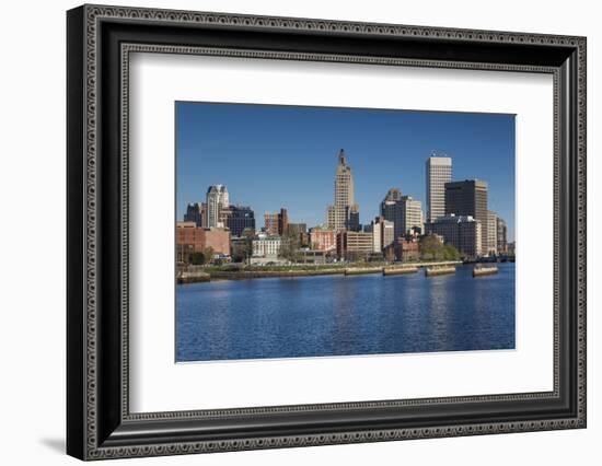 USA, Rhode Island, Providence, city skyline from the Providence River, morning-Walter Bibikow-Framed Photographic Print