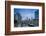 USA, Rhode Island, Providence, city skyline from Waterplace Park at dusk-Walter Bibikow-Framed Photographic Print