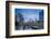 USA, Rhode Island, Providence, city skyline from Waterplace Park at dusk-Walter Bibikow-Framed Photographic Print