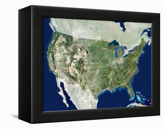 USA, Satellite Image-PLANETOBSERVER-Framed Premier Image Canvas