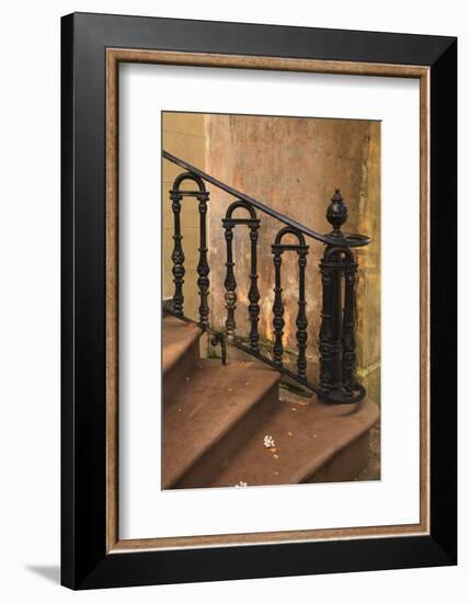 USA, Savannah, Georgia. Home in the Historic District with wrought iron rail.-Joanne Wells-Framed Photographic Print