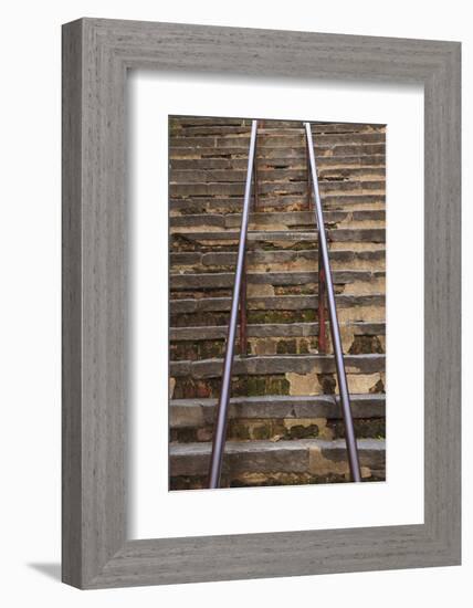 USA, Savannah, Georgia. Steep historic steps along river street.-Joanne Wells-Framed Photographic Print