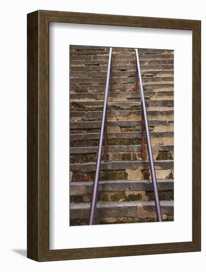 USA, Savannah, Georgia. Steep historic steps along river street.-Joanne Wells-Framed Photographic Print