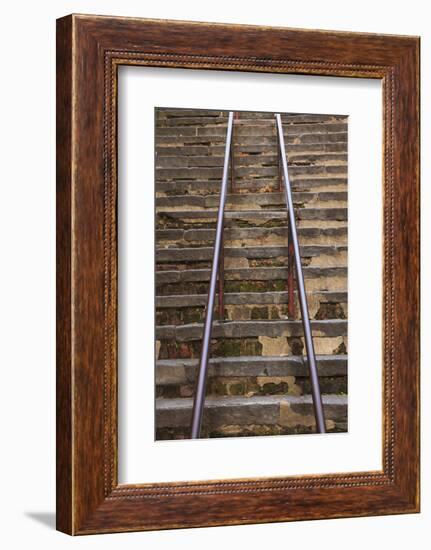 USA, Savannah, Georgia. Steep historic steps along river street.-Joanne Wells-Framed Photographic Print