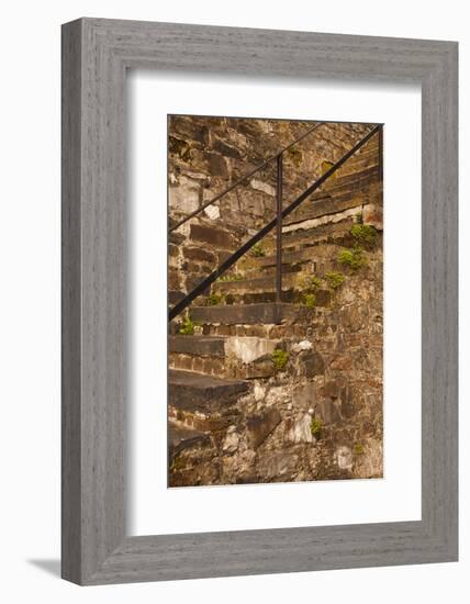 USA, Savannah, Georgia. Steps made from ballast stones along River Street.-Joanne Wells-Framed Photographic Print